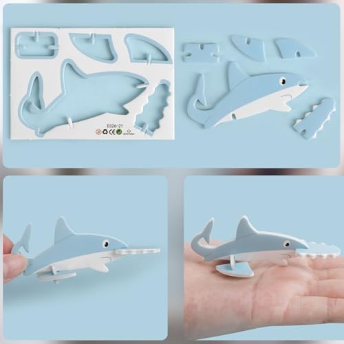 CCINEE 25 Pcs Educational 3D Cartoon Puzzles for Kids,3D Ocean Learning Educational Paper Puzzle Game for DIY Crafts Gifts - Image 6