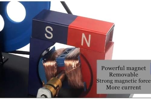 Hand-Crank AC and DC Generator Model Physics Faraday Hand-Crank Generator Electromagnetic Electricity Generation Teaching Instrument Hand Cranked AC and DC Generators Wooden Bottom Plate - Image 5