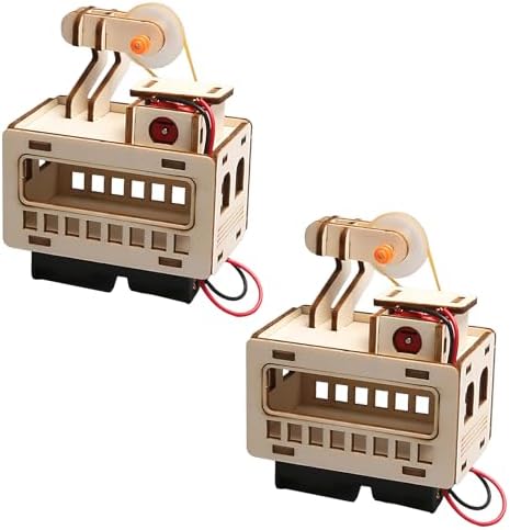 2 Sets Fun Interactive Ropeway Toy Assembly Wooden Cable Car Building Set for Explore Mechanics and Engineering Educational Toy - Image 3
