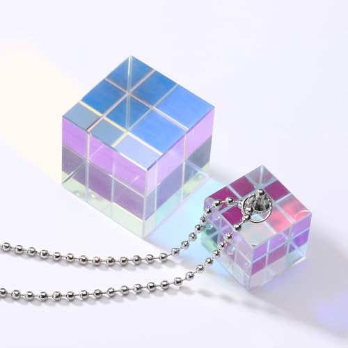 PATIKIL 2Pcs Cube Prism 30mm K9 Crystal Dispersion Prism AB Color - Image 4