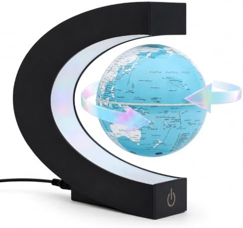 Magnetic Levitation Rotating World Globe with LED Light and Touch Control by KAIMC