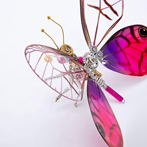 3D Metal Puzzle Steampunk Butterfly Model, DI YAssembly Mechanical Metal Cithaerias Aurorina Model DIY Kits Gifts for Teens and Adults (150PCS+) - Image 3