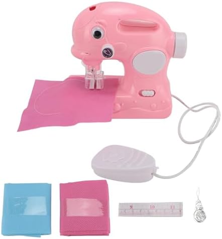 Kids Sewing Machine for Beginners, Portable Mini Sewing Toy for Girls, Rechargeable DIY Craft Kit with Cloth & Accessories, Fun Arts and Crafts Birthday (Pink) - Image 6