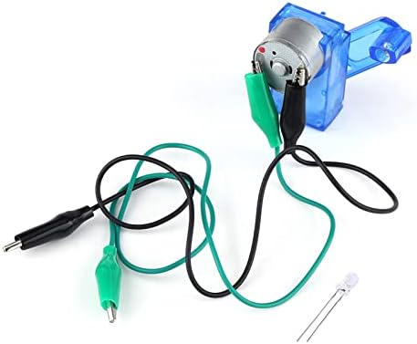 Hand Crank Generator 6V Dynamo, Emergency Power Supply with LED Light, Educational Science Kit for Kids Electricity Experiments, Blue Plastic Housing with Alligator Clips, 2.36x1.81x0.98in - Image 2