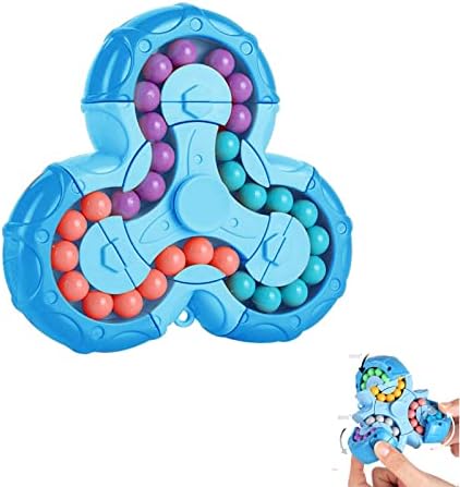 YUDANSI Magic Bean Puzzle Toy, Rotating Magic Bean & Fidget Cube 2-in-1, Rotating Magical Cube Fidgets Gift for Kids Boys Girls Age 3+, 5-7, 8-12, Brain Teaser Fingertip Toys for Teens Adults by YUDANSI
