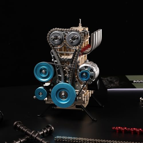 TECHING Metal Inline 4-Cylinder Engine Model Kit that Works for Adults - Image 4