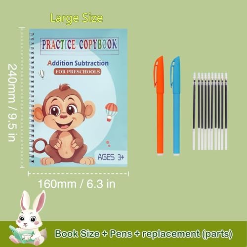 Reusable Grooved Handwriting Workbooks,Magic Copybook,Magic Writing Practice copy books, to help children improve their handwriting ink Practice Age 3-8 ​Calligraphy for kids(Animal edition) - Image 3