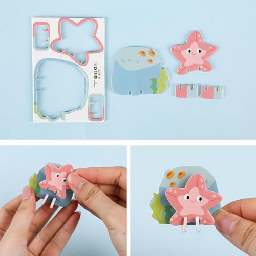 LOMIMOS Educational 3D Cartoon Puzzle for Kids,25Pcs 3D Cartoon Jigsaw Creative Learning Model for DIY Crafts Birthday Party Favor Gifts (Marine Organism) - Image 3