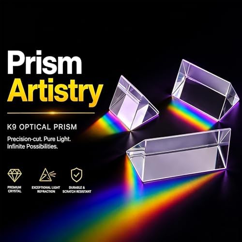 Equilateral Crystal Prisms Set,Optical Glass Prisms for Physics Teaching - Image 3