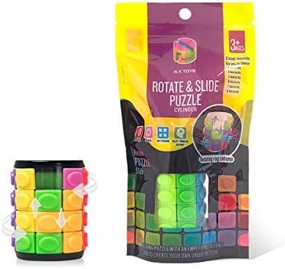 R.Y.TOYS Rotate and Slide Puzzle-Design Patent,Fidget Toys(Restore Order/Create Patterns) 8 Colors,4 Layers-Detach Piece for Quick Play,Brain Teaser,Sensory Toys,Birthday Gifts,Easter Basket Stuffers by RYTOYS