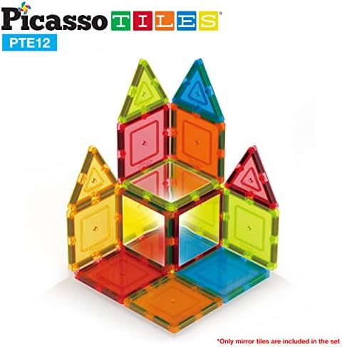 PicassoTiles Mirror Magnetic Building Tile Blocks, Construction Sensory Gifts Magnets Expansion Square Set, Toddler Magnets, Educational Toys for 3+ Year Old, Kindergarten Toys, Stacking Blocks - Image 5