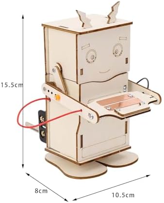Wood Mechanical Building Toys Robot Piggy Bank Technology Small Production DIY - Image 4