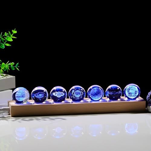 3D Crystal Ball Solar System Crystal Ball Modle Science Astronomy Gift Lamp by QianweiCrystal