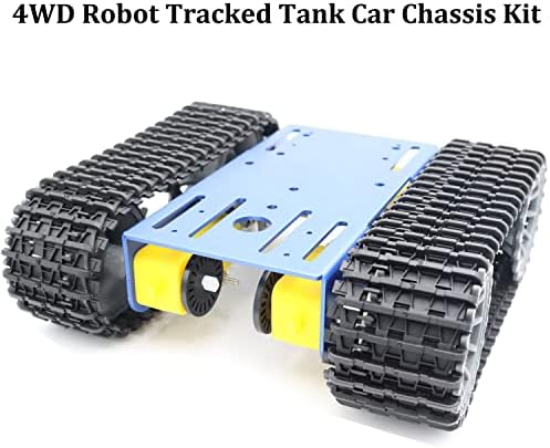 Robot Tracked RC Tank Chassis Kit with 4pcs DC TT Motors for Arduino UNO R3/ Raspberry Pie/STEAM Education, TT04 Metal Crawler Smart Tank Car Chassis Platform for Adults (Blue) - Image 5