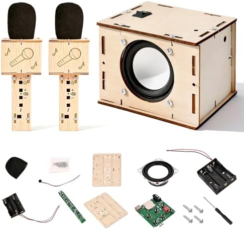 STEM Projects Karaoke Machine Toys Science Kits for Kids Age 8-12 Stem Building Kits Building Your Own DIY Electronics Kit with Bluetooth Speaker 2 Wireless Microphones Gifts for Teen Girls Boys by Unknown