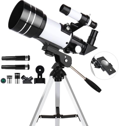 70mm Aperture Portable Refractor Telescope with Tripod and Phone Adapter by VJJB