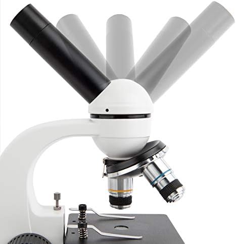 AmScope M158C-PS25-WM Cordless Compound Monocular Microscope, WF10x and WF25x Eyepieces, 40X-1000X Magnification, LED Illumination + Set of 25 Prepared Slides and Book - Image 3