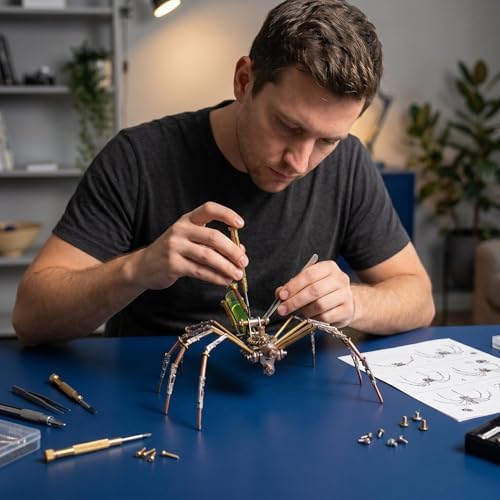 3D Metal Puzzles for Adults Teens-140+Pcs-Mechanical Spider Bee Insect Models-3 Hours to Build-Ideal for Birthday Gifts and Decorations(Mechanical Spider A) - Image 4