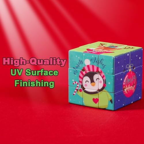 24 Pcs Premium Mini Cubes, Christmas 1.18" 3x3x3 Puzzle Cube Set with Fine-Textured Surface Finish, Stocking Stuffers, Birthday Party Favors, Classroom Prizes, Stress Relief Fidget Toys - Image 3