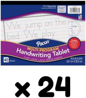 Pacon Handwriting Paper, 1-1/8" Ruled, 8" x 10.5", 40 Sheets, 24 Tablets - Image 4