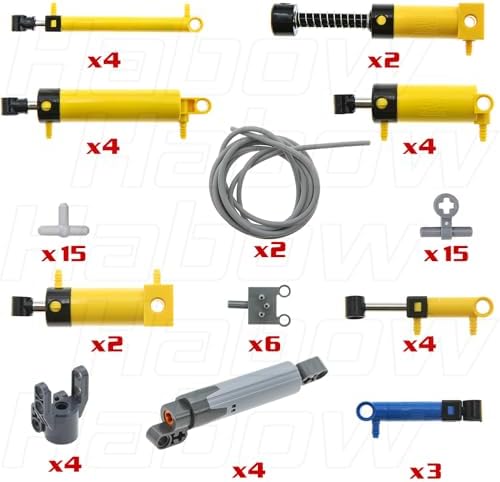 Habow 69pcs Pneumatic Parts Kit, Air Pump Cylinder Hose for Technic MOC - Image 2
