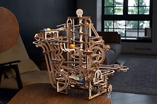 UGEARS Marble Run Spiral Hoist, 3D Puzzle, 11.2-inch Height, Wooden Marble Run Spiral Hoist Models, Mechanical Model Wooden Puzzles for Hobbyists - Image 2
