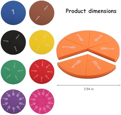 EHR Magnetic Fraction Circles Classroom Set, Fraction Math Manipulatives for Small Group Learning, Hands-On Elementary Math Teaching Tools, 6 Sets - Image 2