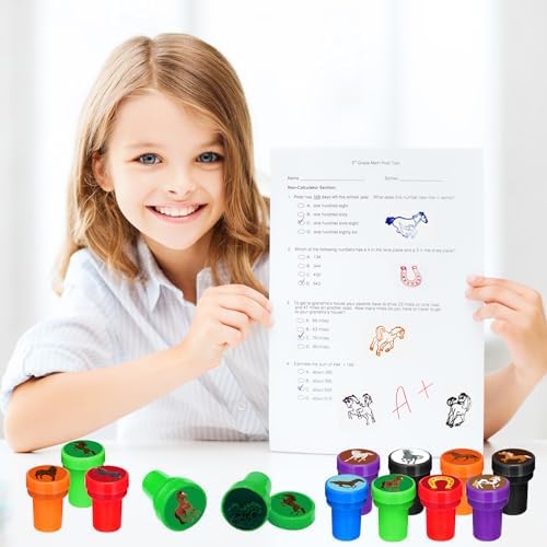 Cinrobiye 24 Pcs Horse Party Favors Stampers for Boys Girls，Pre-Inked Western Pony Stamp Set for Birthday Party Supplies Cowboy Themed Goody Bag Fillers Classroom Rewards Pinata Prizes DIY Crafts - Image 6