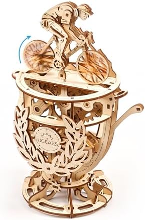 UGEARS Automaton Cyclist 3D Wooden Puzzles for Adults - Wooden Model Kits for Adults Automatone for Cyclists Men Mechanical Bicycle Model Automatone Brain Teaser, Hobby Set by UGEARS-ModelingJoy