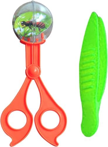 2Pcs Orange and Green Nature Exploration Tools Bug Insect Catcher Scissors Tongs Tweezers Clamp Cleaning Tool by Juroicessry