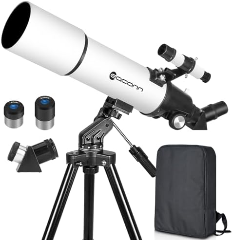 Telescopes for Adults Astronomy, 80mm Aperture 600mm Refractor Telescope for Kids & Beginners, Compact and Portable Travel Telescopio with Backpack by EACONN