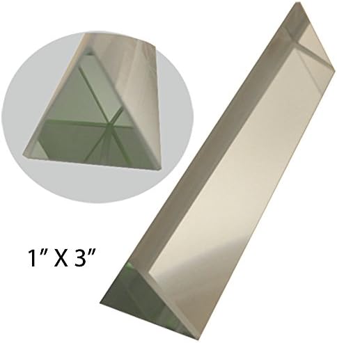 MAXIMIZE Optical Glass Triangular Prism | 1" x 3" (2.5 cm x 7.6 cm) | Refracts Light for Education & Photography | Clear Quality Glass by MAXIMIZE