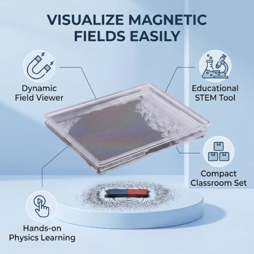 Fafeicy Magnetic Iron Filings Viewing Boxes 5 Pack with Interactive Magnet Field Viewer for Science Education Experiments Classroom Physics Demonstrations (5 Pcs) - Image 6