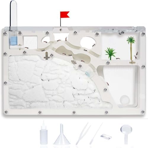 Ant Farm Castle - Large Viewing Area - Care for Live Ants - Ant Colony Observation Kits with Sand Habitat - Educational Science Gifts for Boys, Girls - Ant Farms for Kids, Adults by Unknown