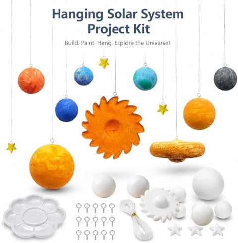 Hanging Solar System Project Kit, DIY Solar System Model Kit with Foam Planets, Foam Stars, Space Science Craft Kit for School Projects & STEM Learning - Image 4