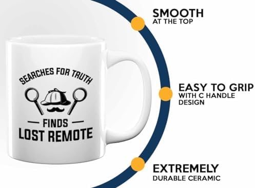 Bubble Hugs Detective Coffee Mug 11oz White Searches For Truth Funny Quote - Image 5