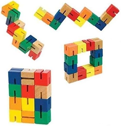 Wooden Puzzle Fidget Multi Colored Flexi Puzzle Stretching Bending Brain Teaser Finger Fidget (2 Fidgets) - Image 6