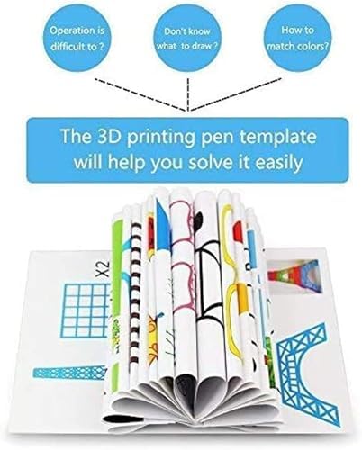 3D Printer Drawing Molds Paper Stencils for 3D Printing Pen,POYLKJGYT Printing Paper Painting Graffiti Template for 3D Pen Kids DIY Gift Present, 20 Sheets 40 Patterns with a PVC Transparent Board. - Image 5