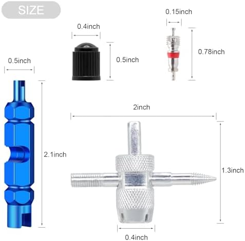 Valve Stem Removal Tool - 20Pcs Valve Cores, 10Pcs Tire Valve Caps, 4-Way Valve Tool, Valve Core Remover Tool By ZHSMS(35 PCS) - Image 3