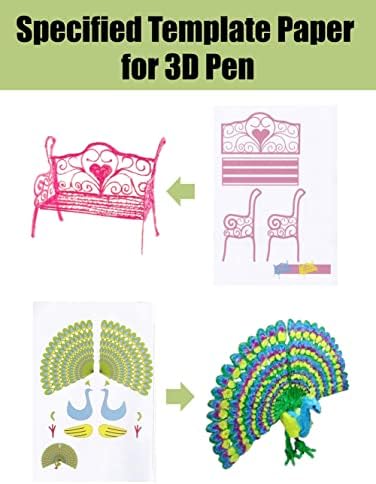 SONGTIY 3D Printing Drawing Book, 40 Patterns Thick Paper Template - Image 5
