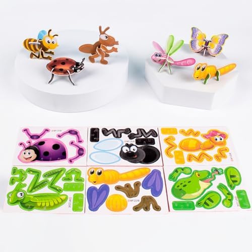 25 Pack 3D Insect Puzzles for Kids, Educational DIY Paper Craft Kit, Fun STEM Activity for Boys Girls, Classroom Prizes & Party Favor Gift by Unknown