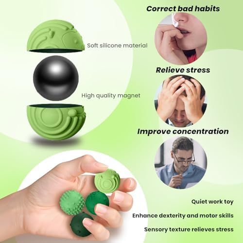 4PC Silicone Magnetic Balls Fidget Toys Stress Balls for Adults,Teens,Women - Image 3