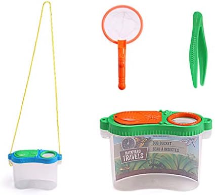 Portable Nature Observation Box with Dual-View Enlargement Viewer, Transparent Critter Container for Outdoor Exploring Includes Net and Tweezers, for Explorers and Students by Unknown