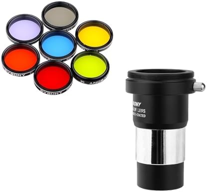 SVBONY 2X 1.25 inch Barlow Lens with Multi Coated Broadband Green Film with Five Color Filters Kit by SVBONY