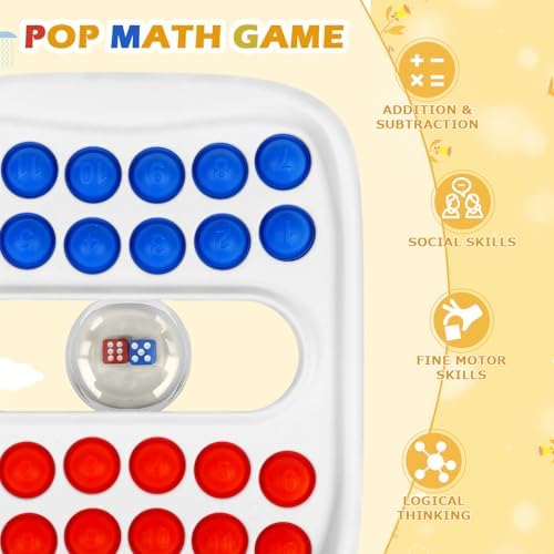 Pop Math Game Addition & Subtraction Game Learning Toys for Kids 5-7 - Image 2