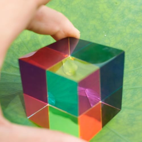 CMY Color Cube, 60mm Acrylic Prism, Physics Toy & Desktop Decor - Image 2