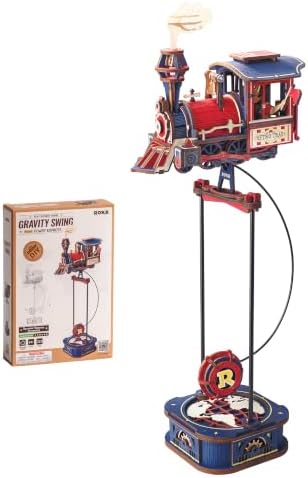 ROKR 3D Wooden Puzzle Power Express Gravity Swing Toys Wooden Model Kits DIY Dynamic Balance Home Decor（MCD07） by ROKR-InterestingSmartPuzzleToys