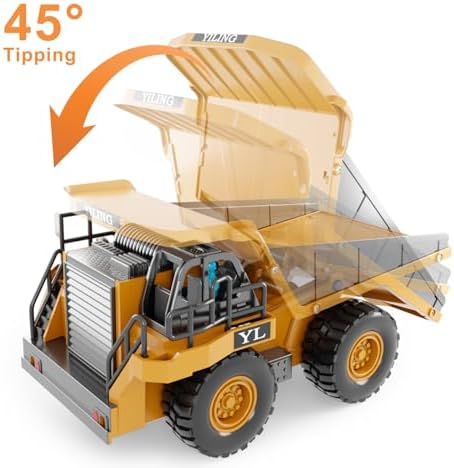Dwi Dowellin Remote Control Dump Truck Toys for Boys 4-7,Construction Rc car with Lights/Sounds for Kids Age 8-12 Year Old,Ideal for Boys Age 3+ - Image 2