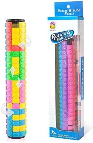 R.Y.TOYS Rotate and Slide Puzzle-Design Patent,Fidget Toys(Restore Order/Create Patterns) 8 Colors,20 Layers-Detach Piece for Quick Play,Brain Teaser,Sensory Toys,Birthday Gifts,Easter Basket Stuffer by RYTOYS