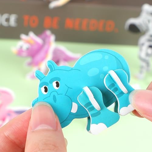 CCINEE 25 Pcs Educational 3D Cartoon Puzzles for Kids,3D Animal Learning Educational Paper Puzzle Game for DIY Crafts Gifts - Image 3